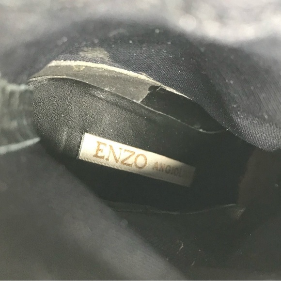 ENZO ANGIOLINI Size 6 Black Nylon Sock Ankle Boots Chunky Heels feels like 6.5 - Picture 13 of 15